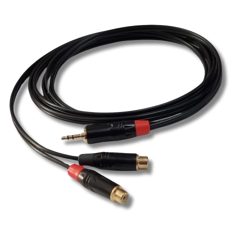 Cabo 2 RCA Fêmea x 1 P2 Estéreo 2m Preto Philips