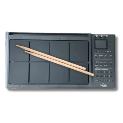 Percussão Pad Bateria Eletrônica Pro 8 Pads X-Pro Pedestal