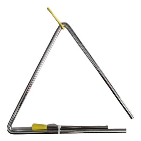 Triângulo de Aço Cromado 20cm Com Baqueta Percussão Spanking