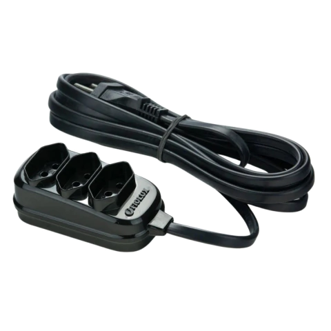 Extensão 3 Tomadas 2P+T 3m Connect Preta Reforçada Fiolux