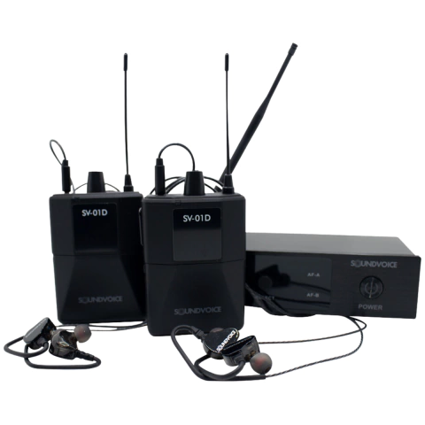 Sistema Retorno Sem Fio Duplo In-ear Soundvoice SV01D