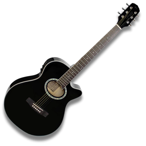 Violão Aço Elétrico Mini Jumbo Cutway Giannini GSF1DCEQ CTBK Preto Fosco