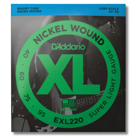 Encordoamento Baixo 4 Cordas 40-95 D'Addario XL EXL220
