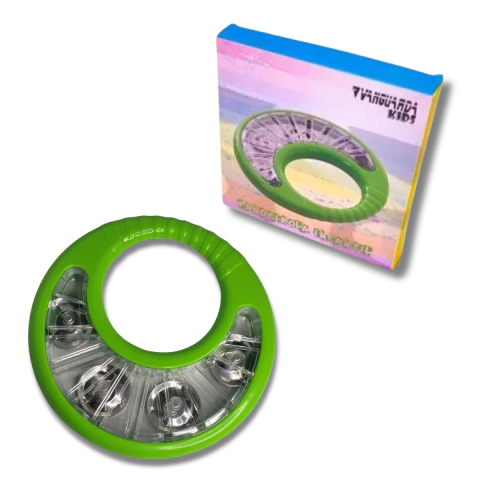 Pandeirola Infantil Blindada Verde ABS Spanking