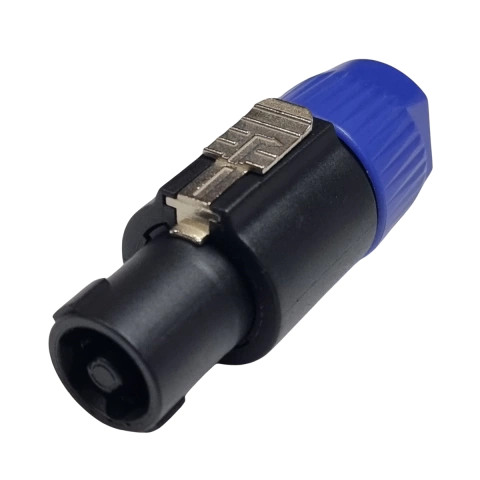 Plug Speakon Macho Conector com Trava 4 Pinos Azul e Preto