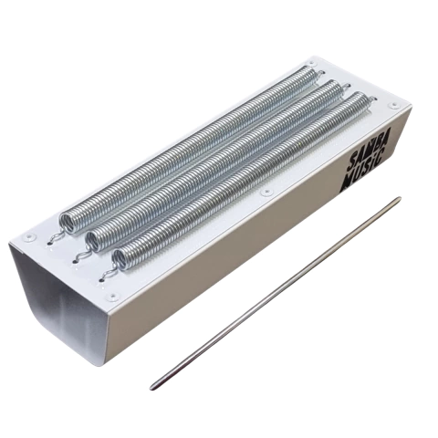 Reco Reco Branco em Alumínio 3 Molas com Baqueta Samba Music