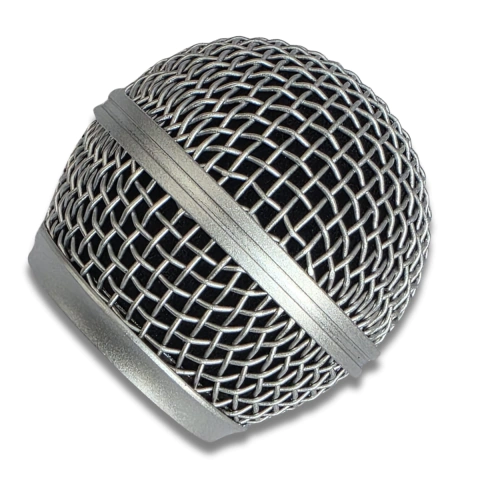 Globo Microfone Rosca 30mm Alt 48mm Prata K 382 392 Kadosh