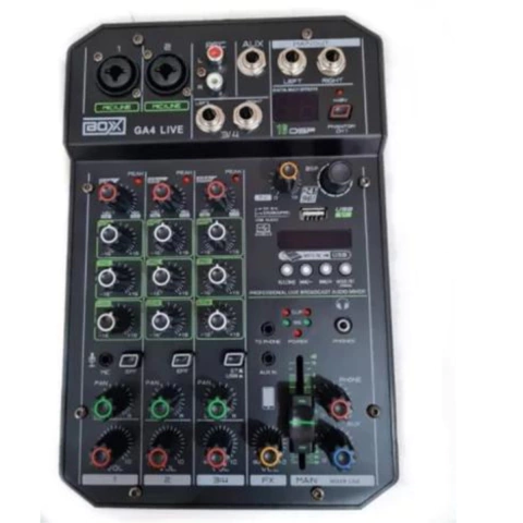 Mesa de Som 4 Canais Interface USB Gravação BoxX GA4 Live