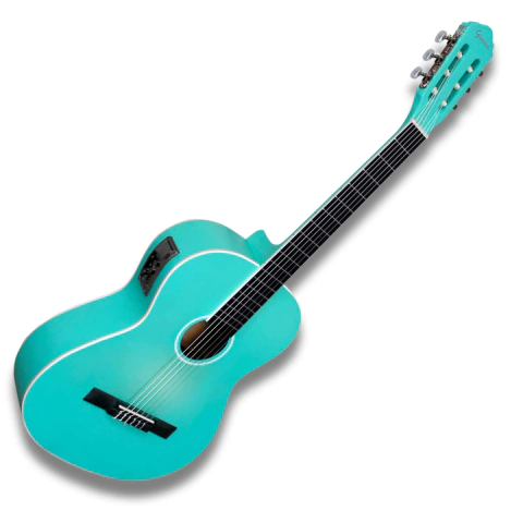 Violão Nylon Elétrico Clássico Giannini N14 EQ TBS Torquoise Blue Glíter
