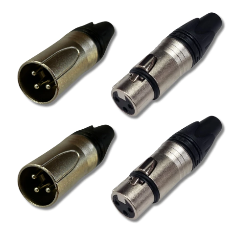 Kit 2 Plug XLR Macho + 2 Plug XLR Fêmea XL03 Robusto SV