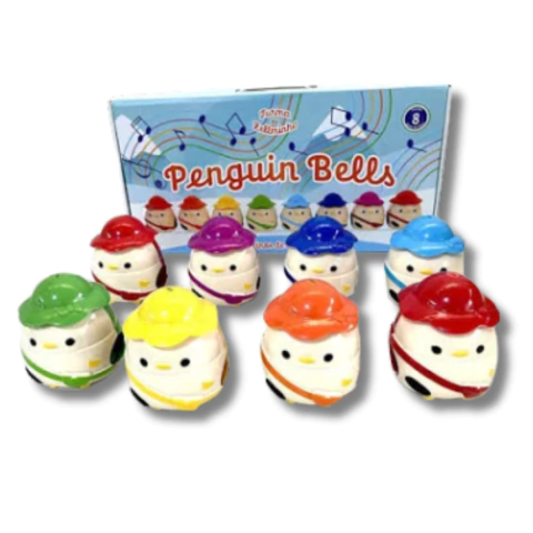 Kit 8 Sinos Infantil Musicalização Pinguim Bells Zellminho