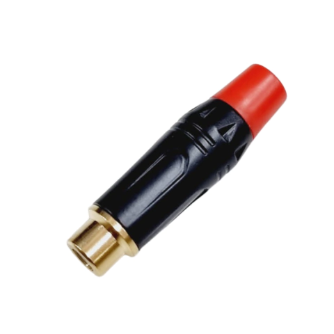 Plug RCA Fêmea Profissional Preto Dourado - Vermelho MXT