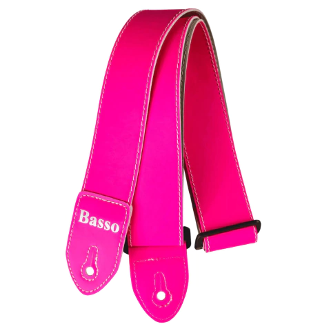 Correia Basso Sintético SF182 5cm Neon Pink Rosa Fluorescente