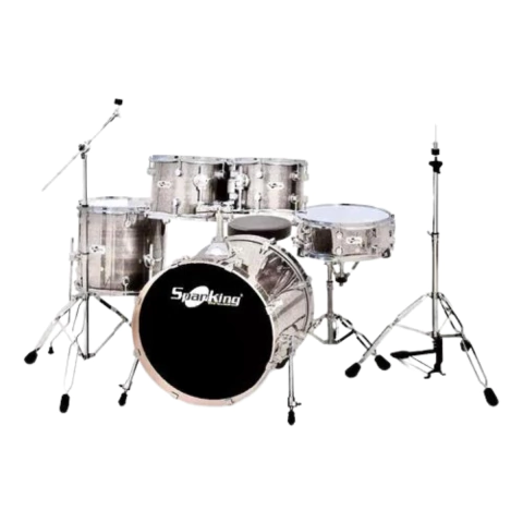 Bateria Spanking Drum Silver Sparkle Completa Bumbo 20