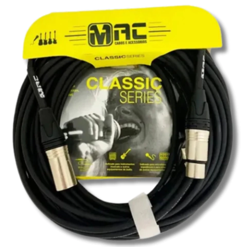 Cabo XLR + XLR Balanceado Microfone 4.57m 0.30mm Classic Séries Mac Cabos