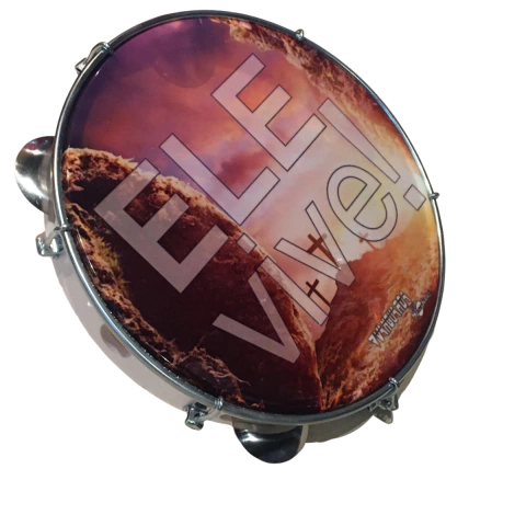 Pandeiro 10" ABS Branco Pele Sintética Ele Vive Spanking