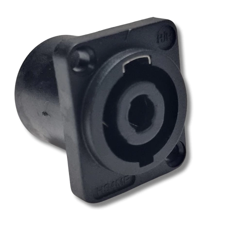 Plug Speakon Fêmea Painel 4 Vias Gold ABS Quadrada HS4MP HJH