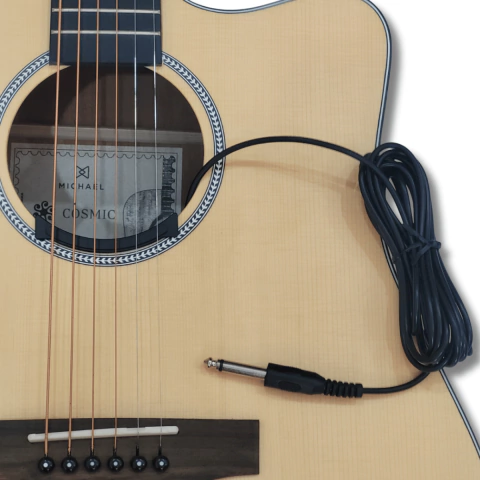 Captador de Boca Violão Aço e Nylon Cabo 3m Preto Tennessee