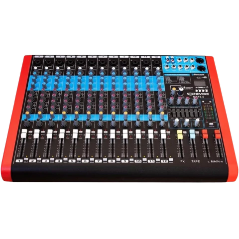 Mesa de Som MS 12.4 12 Canais 4 Auxiliares Soundvoice