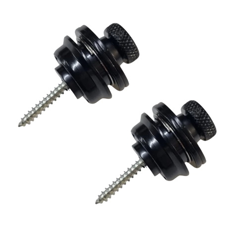Par de Strap Lock Pro Resistente Metal Preto Guitarra Baixo