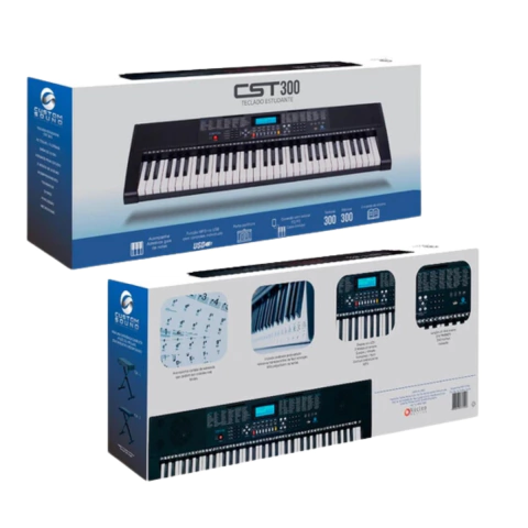 Teclado Musical 61 Teclas CST300 BK Custom Sound Preto
