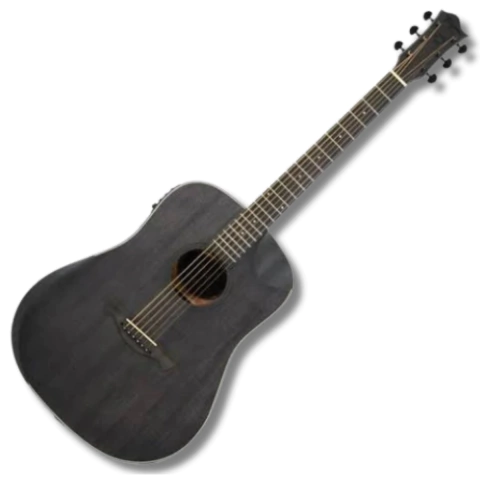 Violão Aço Elétrico Folk Half Cutaway EQ TBW300 BK Black Wood Fosco
