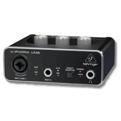 Interface Áudio U-Phoria UM2 USB 2 Canais 48 Khz Behringer