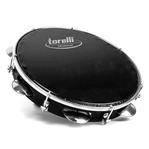 Pandeiro 10'' Injetado Black Preto Pele Preta Torelli