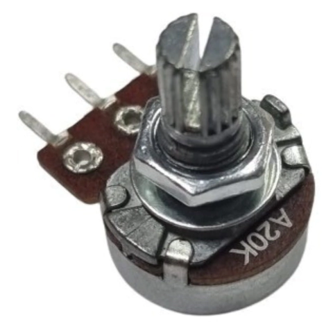 Potenciômetro 20K A L15 Eixo Curto Sem Chave 16mm