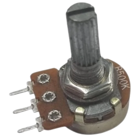 Potenciômetro 500k B L20 Eixo Longo Sem Chave 16mm