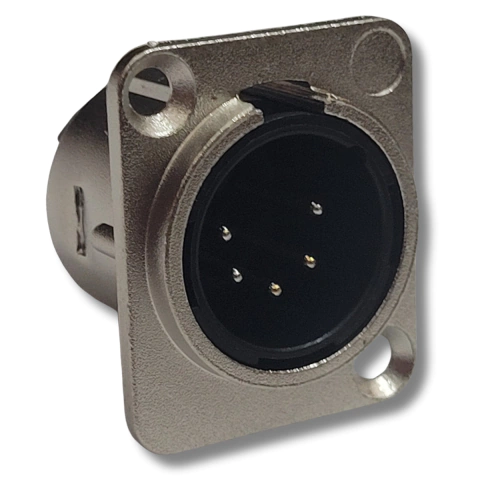 Plug XLR Macho Painel 5 Pinos Metal ABS HX093 HJH