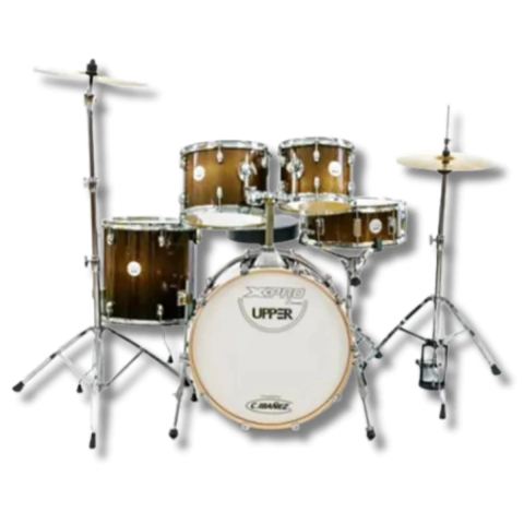 Bateria X-Pro Upper Bumbo 22" Completa + Pratos Gold Sparkle