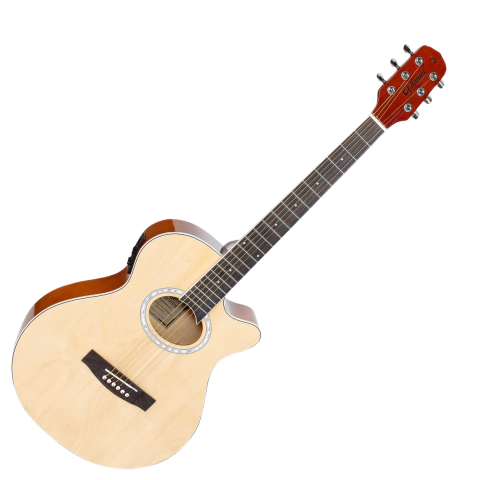 Violão Aço Elétrico Mini Jumbo Cutway Giannini GSF-1D CEQ NG Natural Brilho