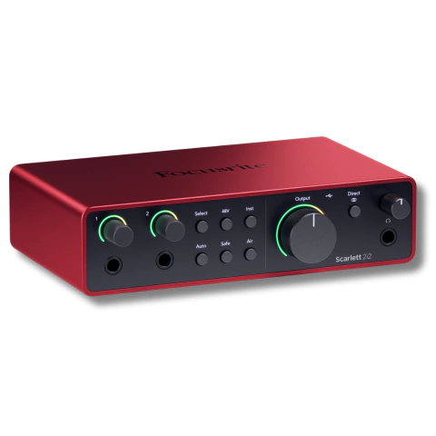 Interface Áudio Focusrite Scarlett 2i2 USB C 4ª Gen 2 Canais