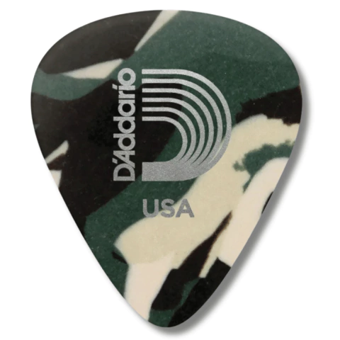 Palheta Celulóide Classic Camuflada D'Addario 1,25mm 1CCF7