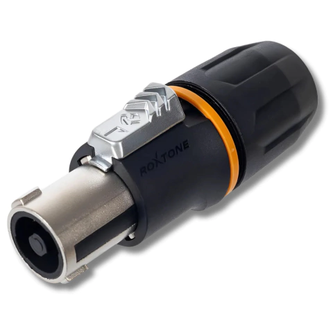 Conector Speakon Fêmea de Linha Ponta Metálica Roxtone