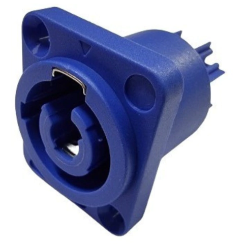 Plug Powercon Fêmea Entrada Conector Painel 4 Vias Azul