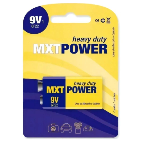 Bateria 9v Super Heavy Duty Zinco Blister MXT