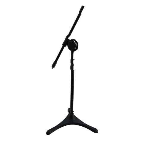 Pedestal de Microfone Girafa Curto Pequeno com Pé de Ferro Visão