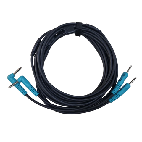 Cabo 2 P10 x 2 P10 90º Intrumento Teclado 3.05m Keyboard Series - Verde Água