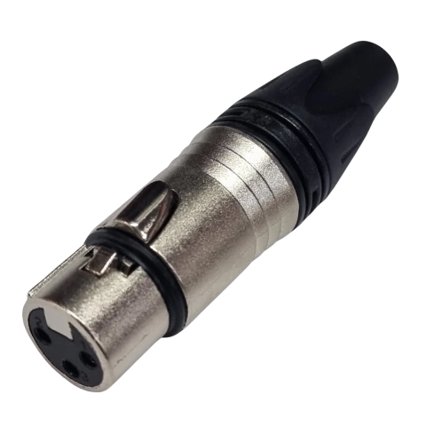 Plug XLR Fêmea Metal Profissional 3 Vias Soundvoice XL03FM