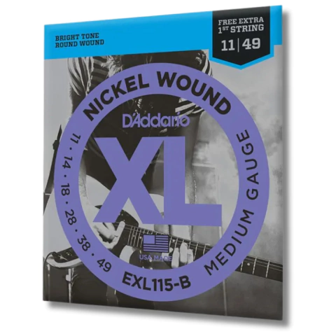 Encordoamento Guitarra .011 Daddario EXL115 B PL011 Níquel