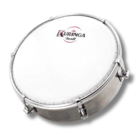 Tamborim 6 Aço Inox 57mm Altura Profissional Kuringa