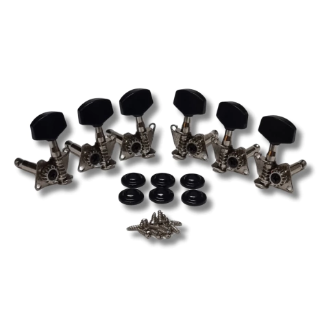 Tarraxa Violão Aço Guitarra Cromada e Preta MH33 X Ronsani