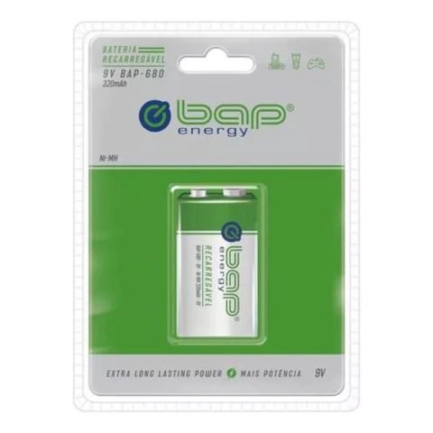 Bateria Recarregavel 9v 320mah Bap680 Unidade