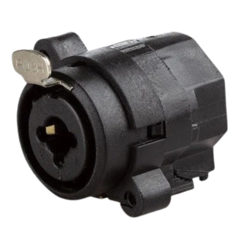 Plug Combo XLR e P10 Fêmea Para Painel ABS Preto