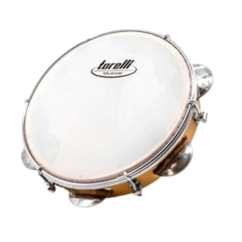 Pandeiro 8'' ABS Injetado Natural e Pele Sintética Torelli