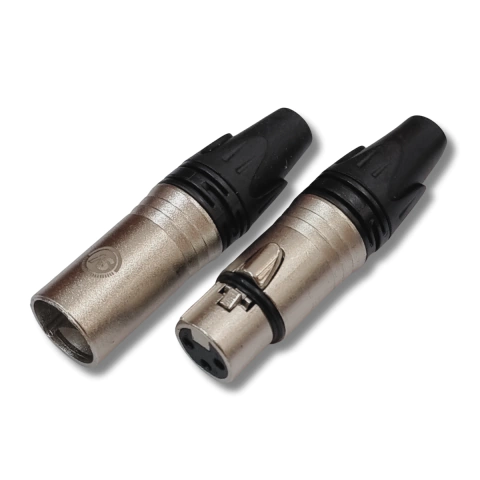Kit 1 Plug XLR Macho + 1 Plug XLR Fêmea XL03 Robusto SV