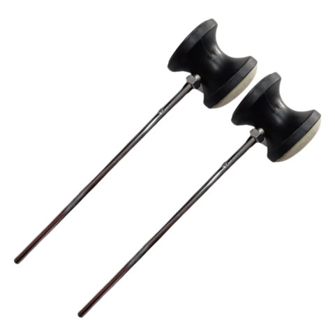 Kit 2 Batedor Pedal Bumbo 1.2 Dupla Face Feltro e ABS Spanking