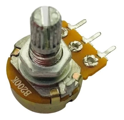 Potenciômetro 200K B L15 Eixo Curto Sem Chave 16mm